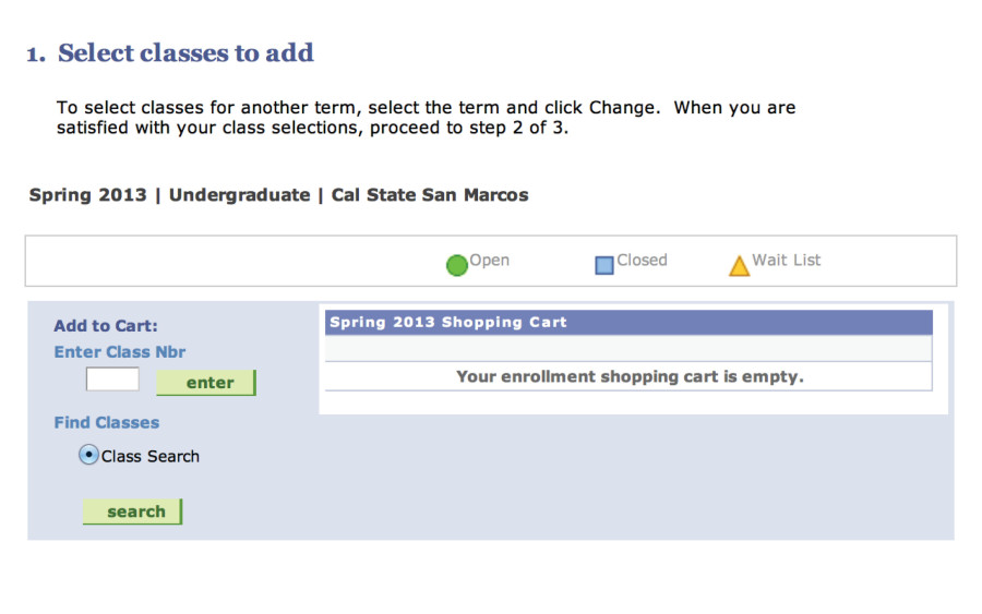 screen capture of online registration page