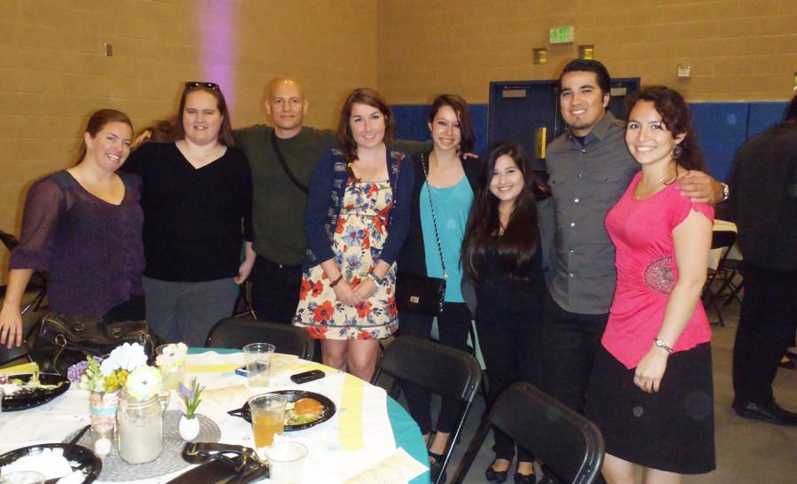 Members of The Cougar Chronicle staff, from left, Kristin Melody, Morgan Hall, Rogers Jaffarian, Juliana Stumpp, Katlin Sweeney, Melissa Martinez, Alex Franco and Jessie Gambrell.