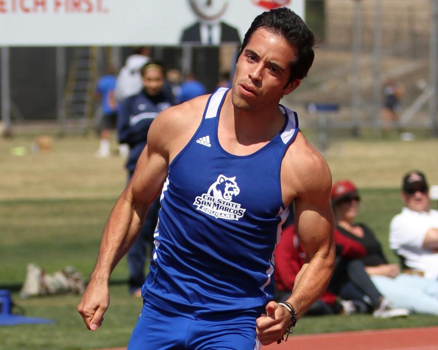 Hector Collazo competing for CSUSM track. Photo provided by CSUSM Athletics. Visit the website at
www.csusmcougars.com
