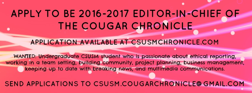 Apply to be 2016-2017 Editor-in-Chief of The Cougar Chronicle