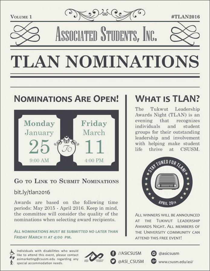 TLAN Nominations are open for all students