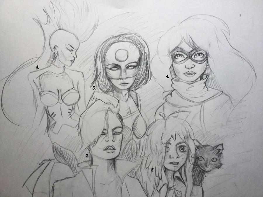Top to Bottom (Left to Right): Storm, Katana, Kamala Khan, Alana and The Girl