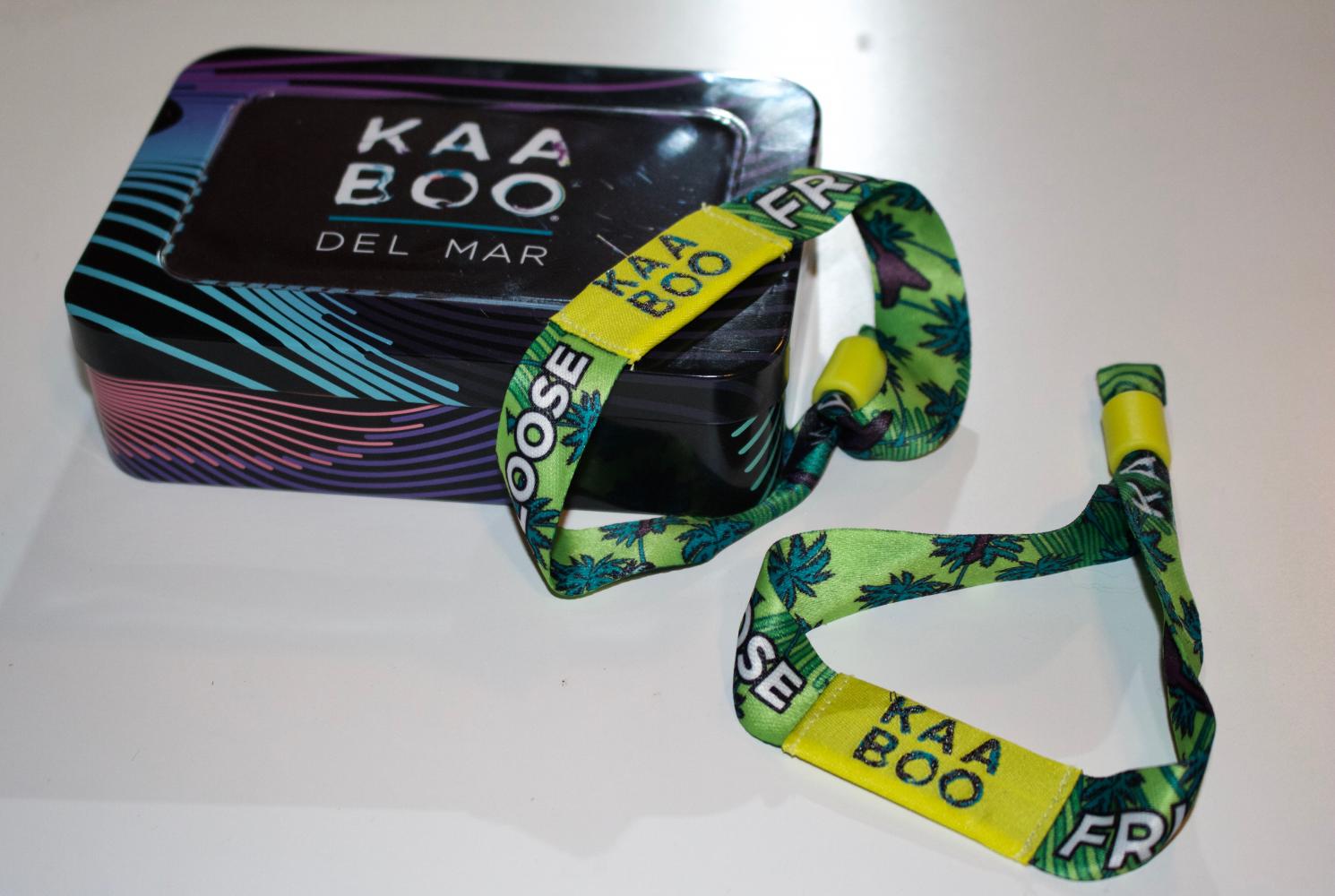 No paper ticket needed, you will receive your personal wristband in the mail. KAABOO also introduces for the first time cashless pay when you link your festival wristband to your credit or debit card.