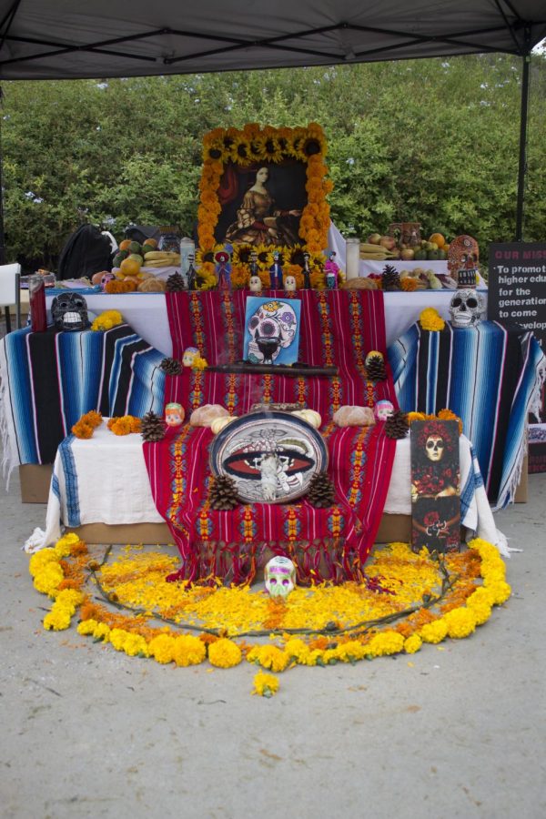 Altars set up on and around Kellogg Plaza in celebration of Dia de los Muertos on Nov. 2.