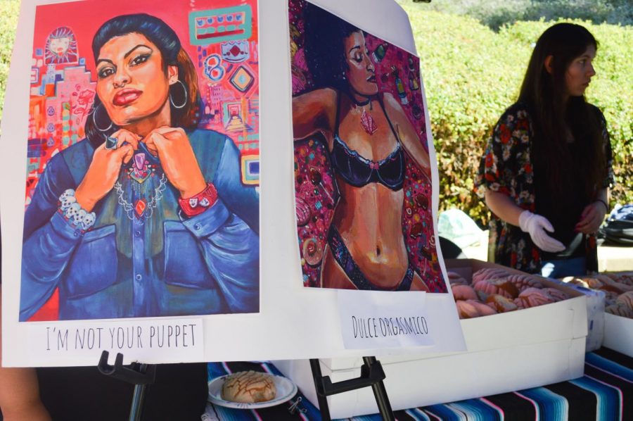 Crystal Galindo’s art displays
during the Xingona Fest on Feb. 8 at Kellogg Plaza.