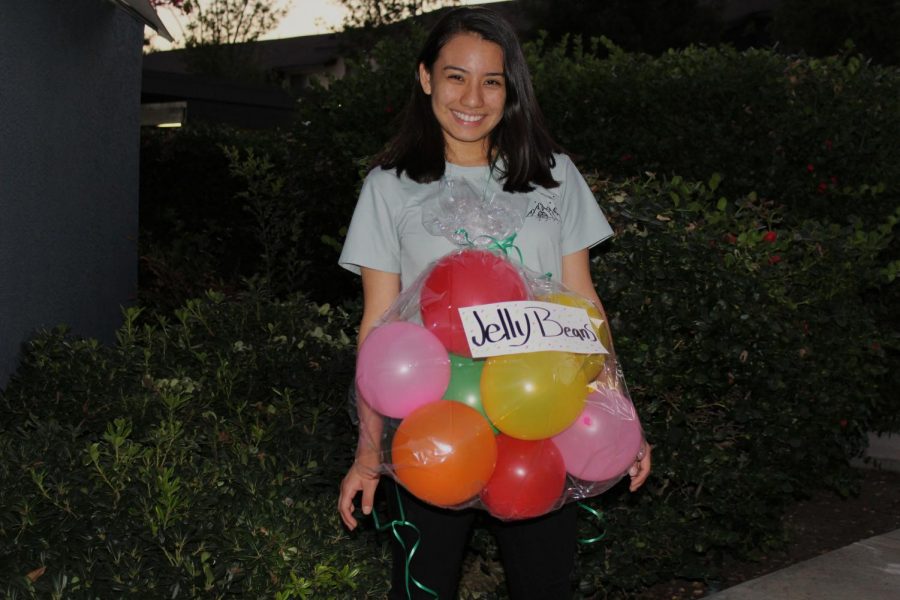 Assistant features editor from The Cougar Chronicle, Stephany
Mejia poses for a photo in her jelly bean costume.