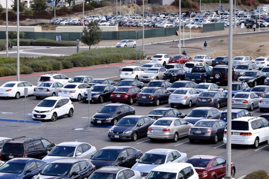 Parking+lots+K+and+N+at+CSUSM%2C+always+filled+with+cars+throughout+the+school+days.