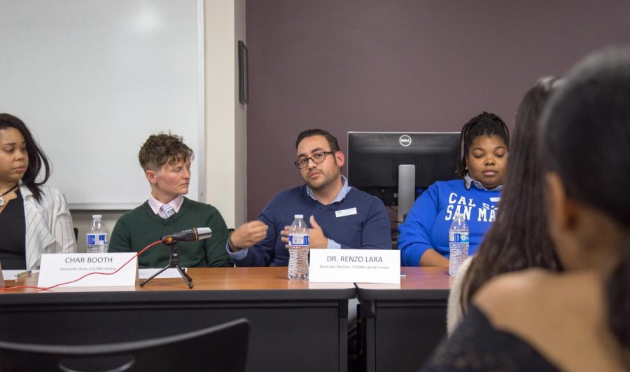 Guest speakers during the careers in social justice event at the career center on Nov.8.
