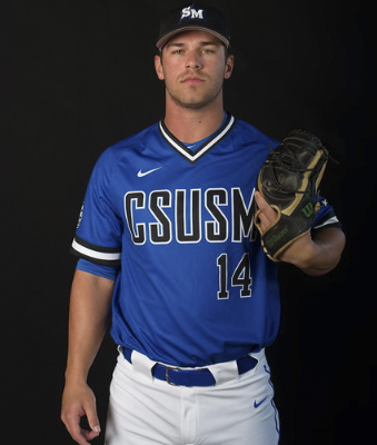 CSUSM outfielder and right hand pitcher Austin Ott.