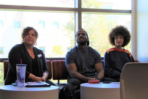 Dr. Anne Macias (left), Pedro Lebron Guzman III (middle), and Danni Flowers (right) share personal stories about their Afro-Latinx heritage.