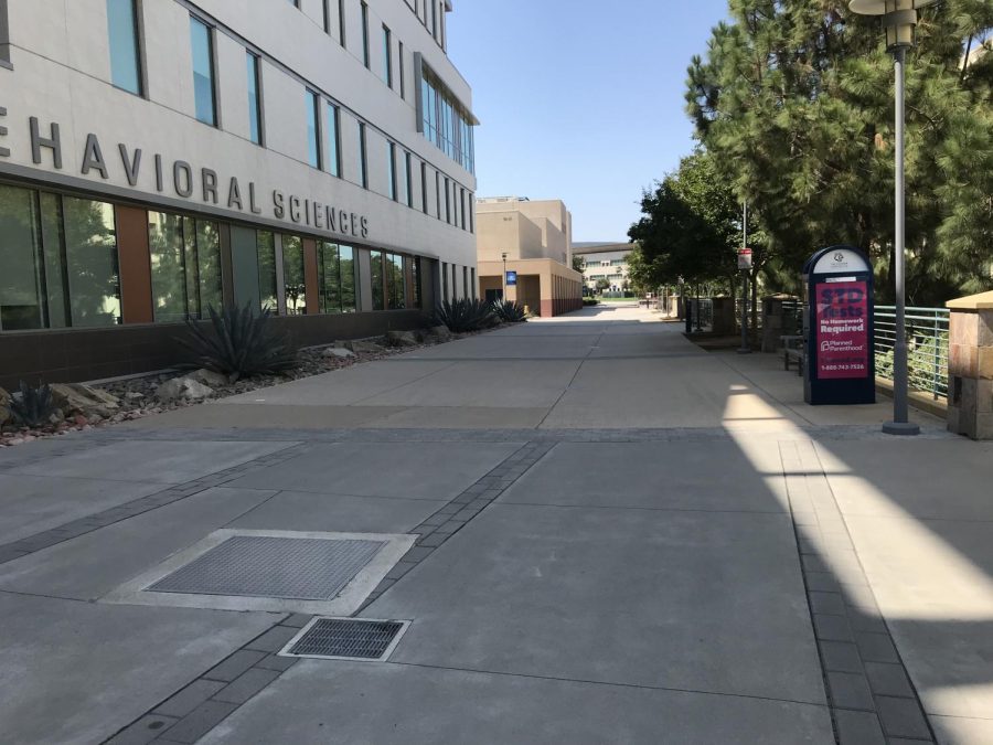 Campus walkways were mostly deserted on Sept. 2, 2020.