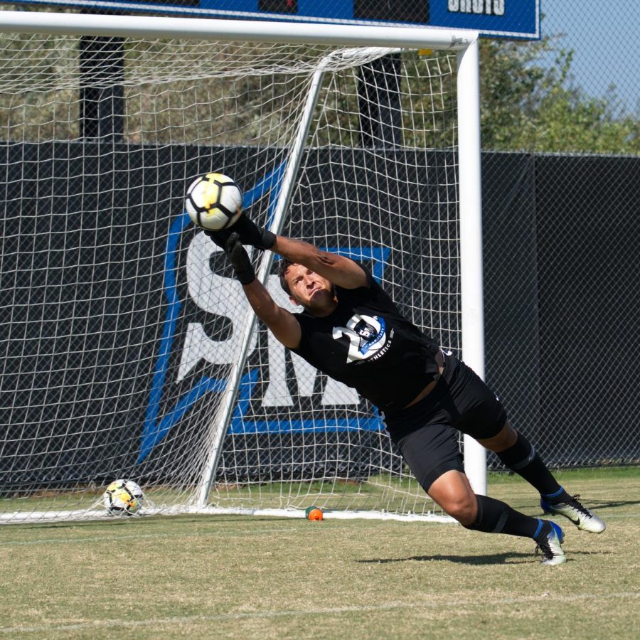 Unable to practice with their teammates or compete, student athletes, like Tyler Garrard on the men’s soccer team, are adjusting by working out at home and seeing teammates virtually. 