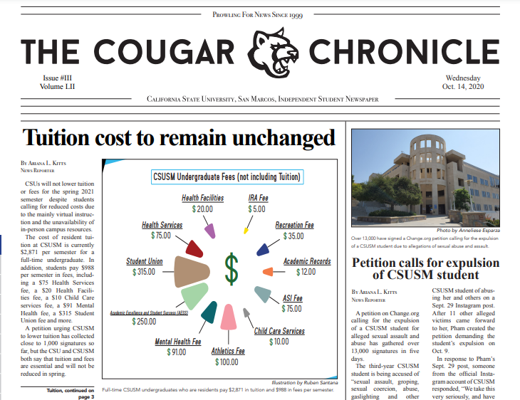Read Edition 3 of The Cougar Chronicle (10/14/20)