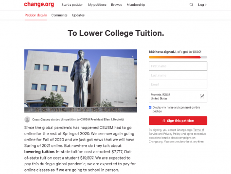 Close to 1,000 students have signed a petition to reduce tuition costs for next spring, but the CSU is not planning on changing current prices.