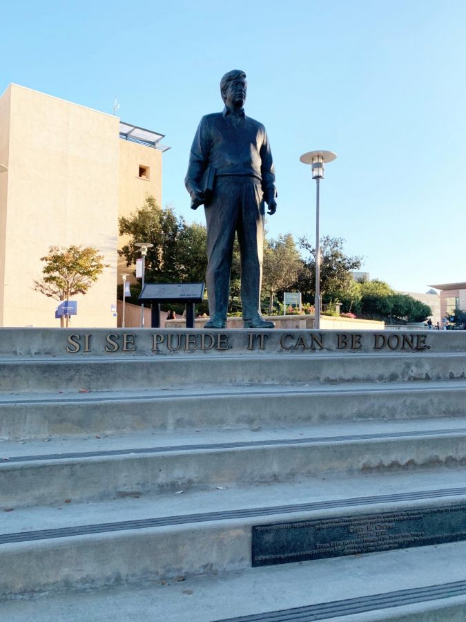 CSUSM students have many suspicions surrounding the Cesar Chavez statue and believe that it brings good luck if you rub the book Chavez is holding.

