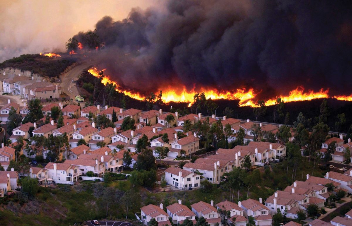 Fire spreads close to a neighborhood in Bonsall.

Photo Credits: San Diego Foundation