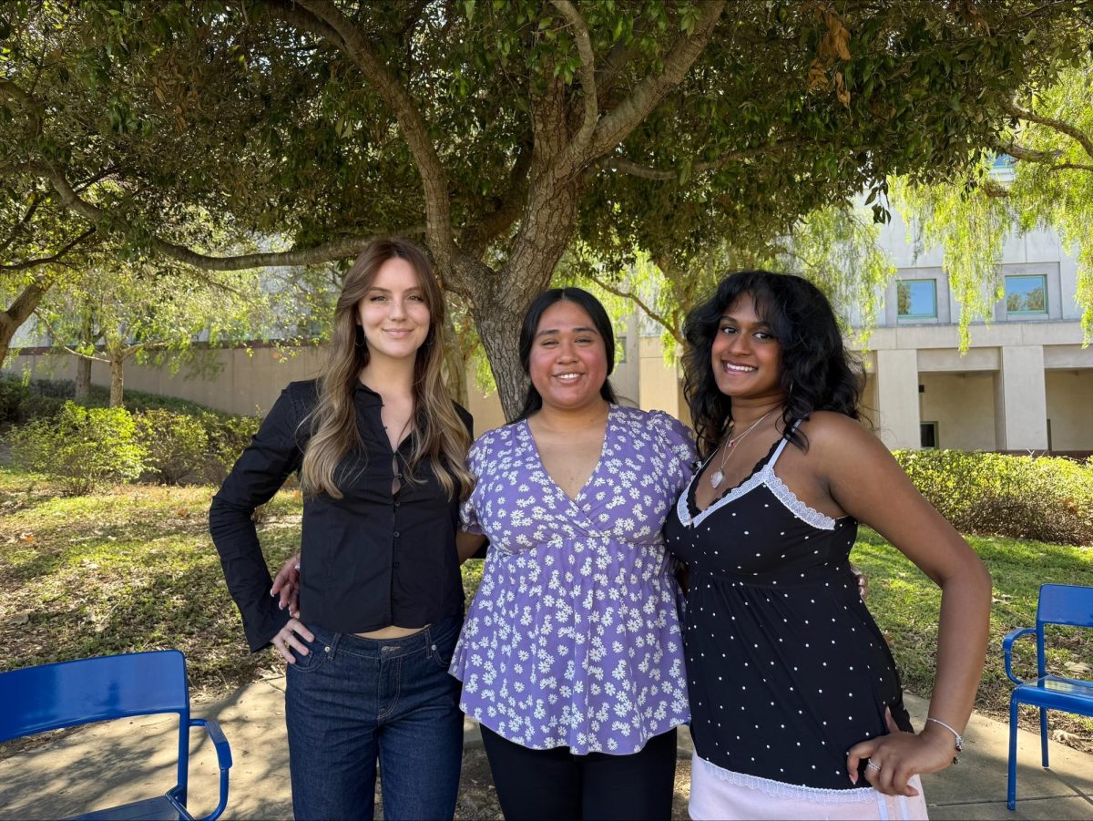 Movie Club Officers (left to right): Eva Nebeling (treasurer and co-founder), Estrella Sanchez-Garcia (vice president and co-founder), Svetya Kopisetty (president and main founder)