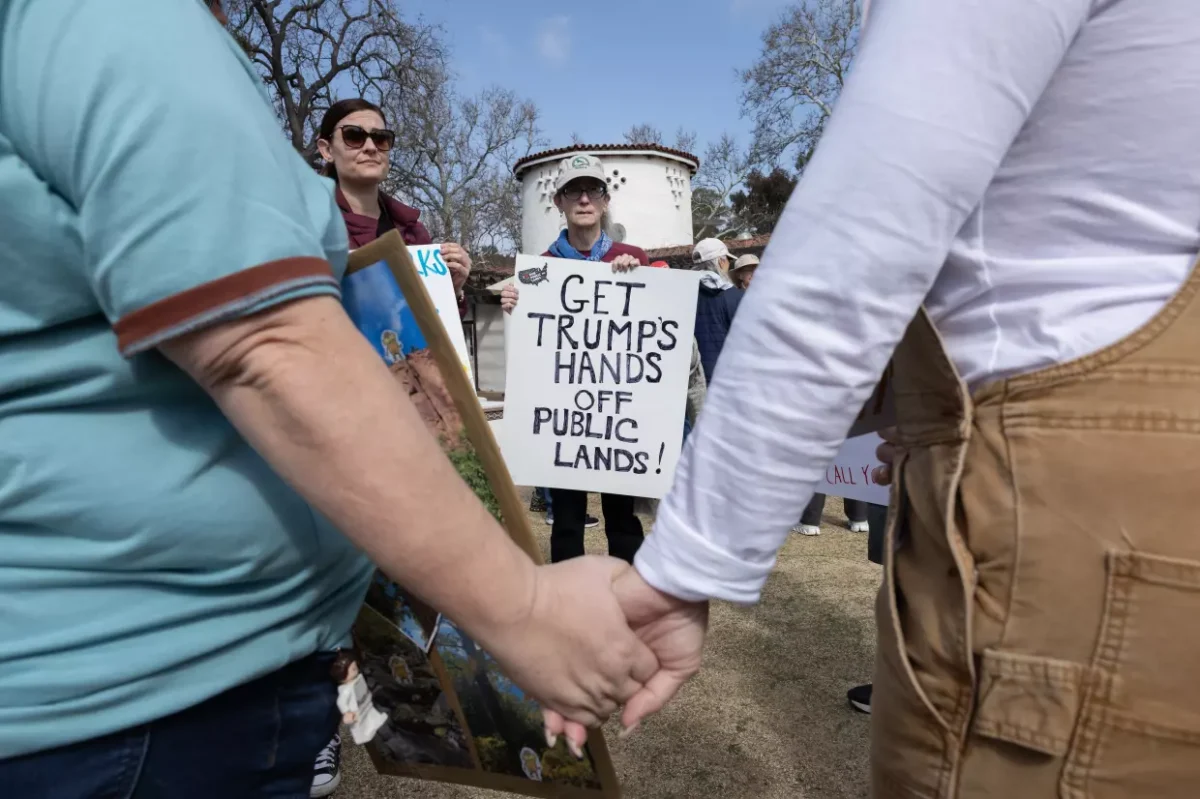 People are joining together to protest against what the Trump administration is doing to National Parks.