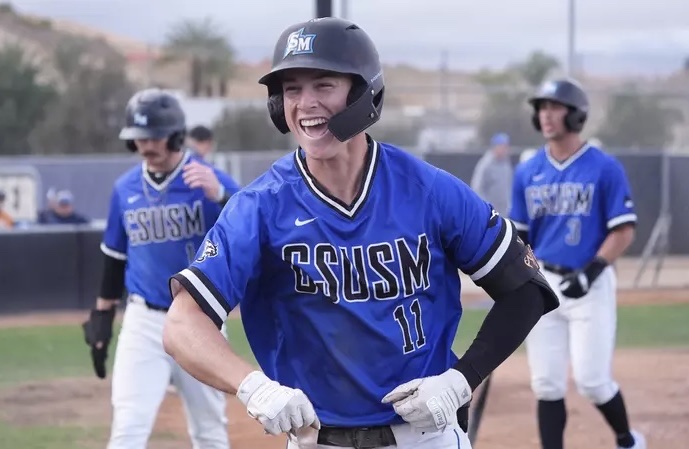 Hayden Tregidga celebrating his  two-run homer.